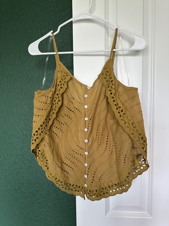 Listicle Tops - Listicle Golden Eyelet Cami